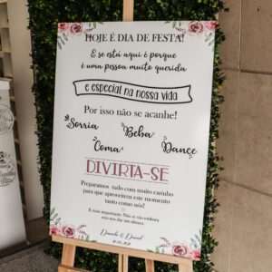 Placa Boas Vindas Casamento - Mod. 2 - Cakol