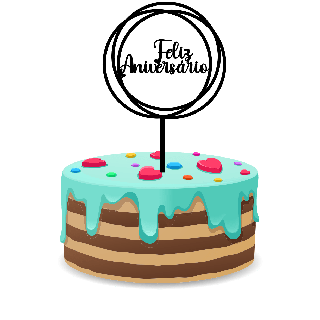 Topo Feliz Aniversário- Mod.1