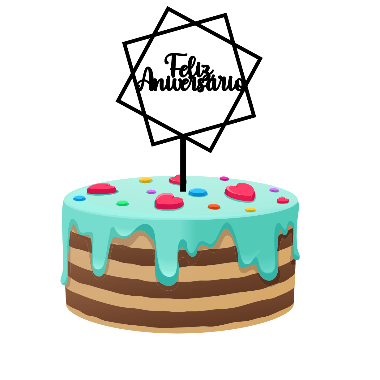 Topo Feliz Aniversário- Mod. 2