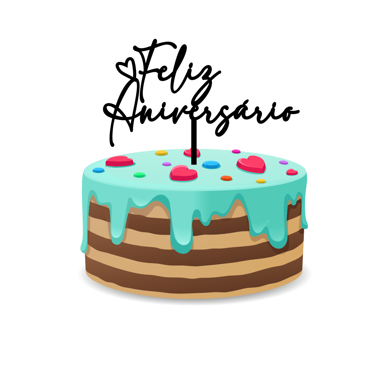 Topo Feliz Aniversário- Mod. 3