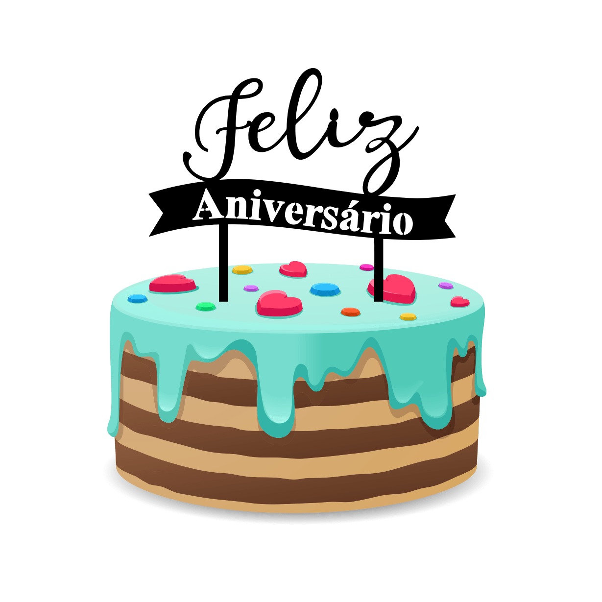 Topo Feliz Aniversário- Mod. 4