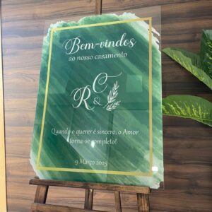 Placa Boas Vindas Casamento - Mod. 8